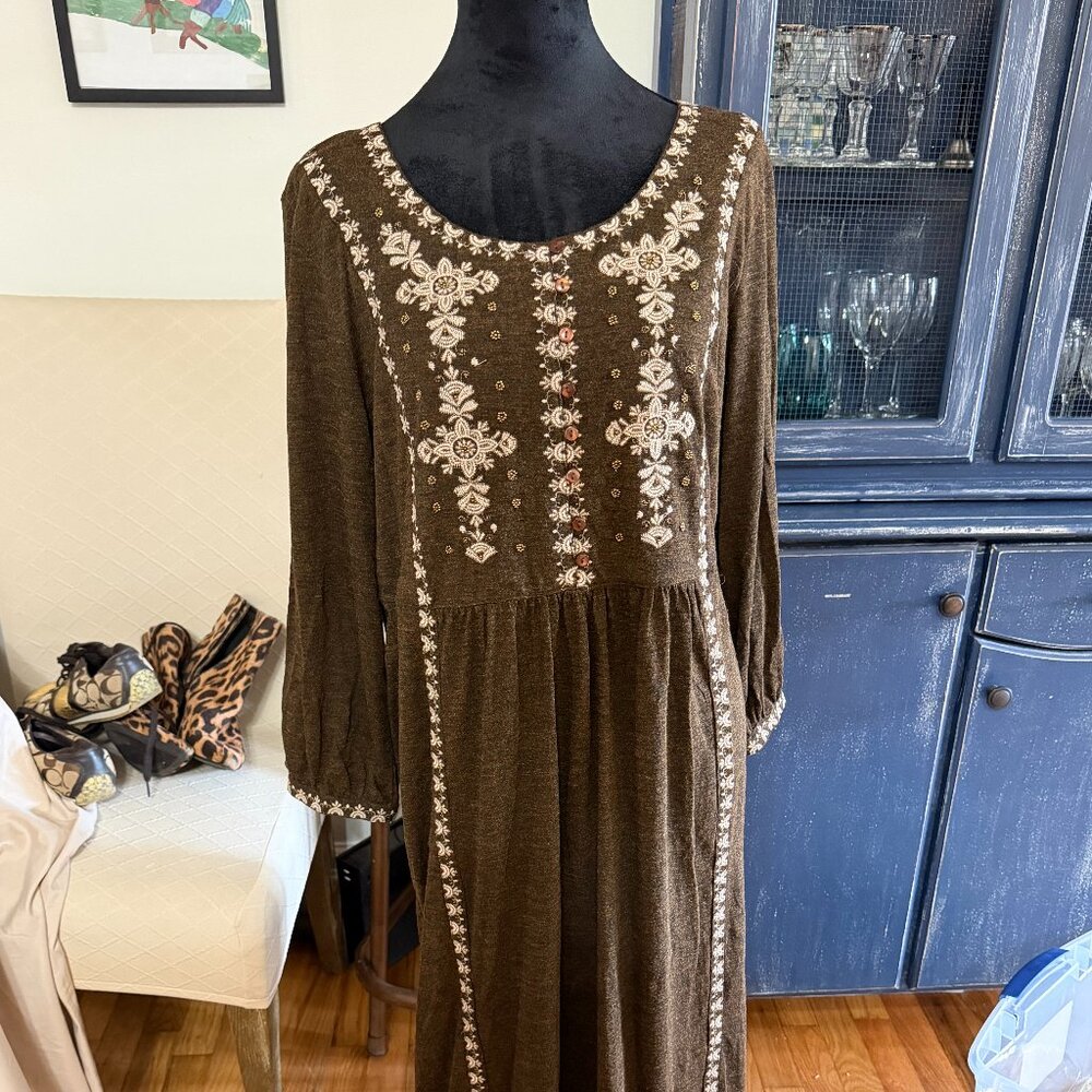 Long Brown Vintage Lounge dress